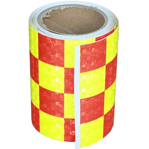 Reflective Tape 4 inch Wide, Outdoor Waterproof Hazard Conspicuity Safety Warning Industrial Marking Tape (11 feet)