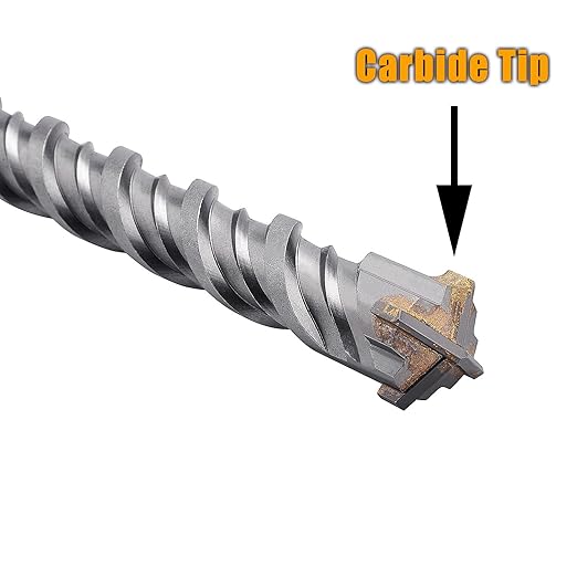 1-1/8 in x 12.2 in (28 x 310mm) SDS Plus Rotary Hammer Drill Bit, Concrete Drill Bit,Masonry Drill Bit for Concrete, Brick and Cement, Length : 310mm / 12.2 inch, 1-1/8 inch （ 28mm