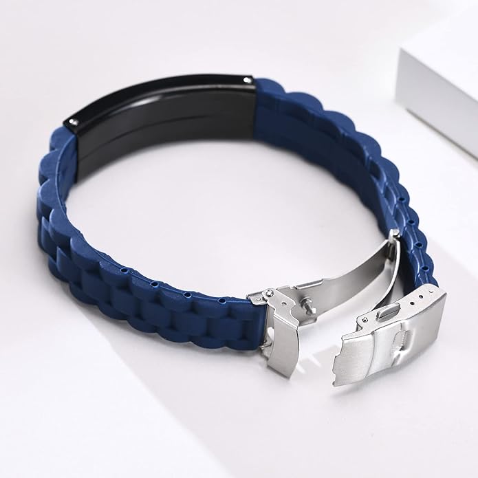 VNOX Medical Alert Bracelets for Men & Women Kids with Free Engraving Adjustable Stainless Steel Mesh Emergency Medical ID Bracelets Wristband