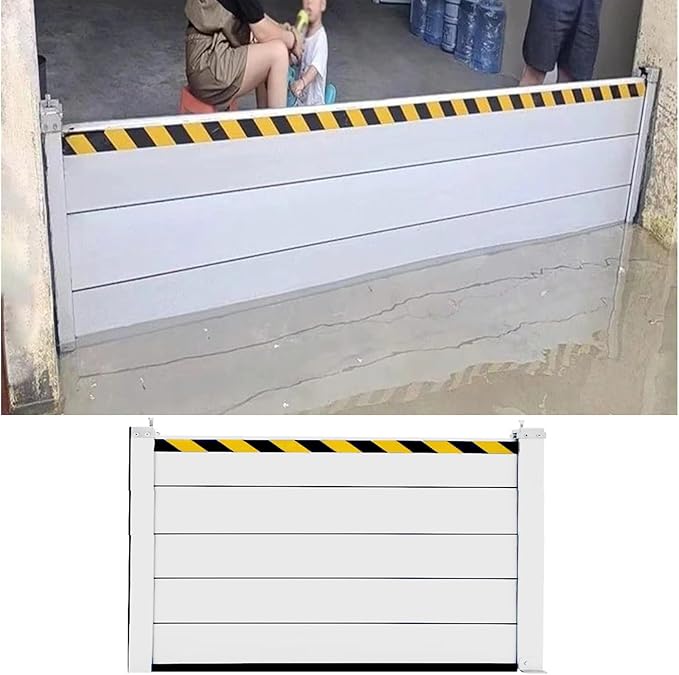 Doorway Flood Barrier, 2/3/4/5/6/7/8/9/10/11/12/13ft Flood Barrier Vertical Detachable Reusable Flood Barrier, Heavy Duty Flood Protection Stop Log System, Home Garage Door(H 3.3ft(100cm),11ft