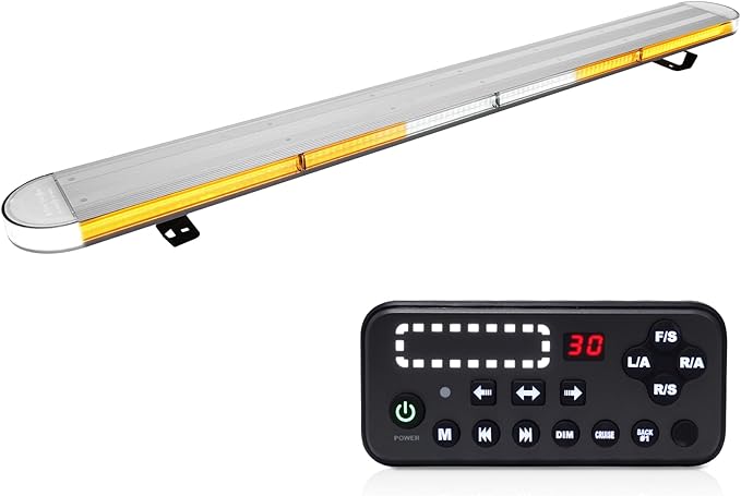 ASPL 48" High-Intensity LED Low Profile Roof Mount Emergency Warning Security Strobe Light Bar for Tow Truck Construction Vehicle /29 Flash Mode/Control Pannel/Take Down Alley Lights -Amber