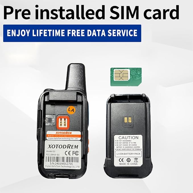 Global Lifetime Free Rapid Walkie Talkies Unlimited Range 4G LTE PoC(Push-to-Talk Over Cellular) Radios Nationwide PTT Two Way Radios Long Distance for Family,Logistics,Company 6packs (Black, 6pcs)