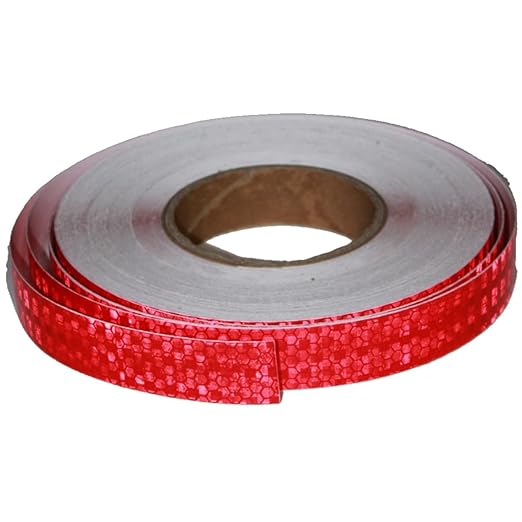 Red Reflective Tape Outdoor Waterproof 1 inch Wide for Automobile, High Visibility Safety Warning Adhesive Stickers Strips (166 feet)