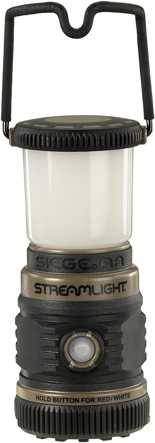Streamlight 44941 Siege AA 200-Lumen Lantern with White & Red LEDs for Camping & Emergencies, Coyote