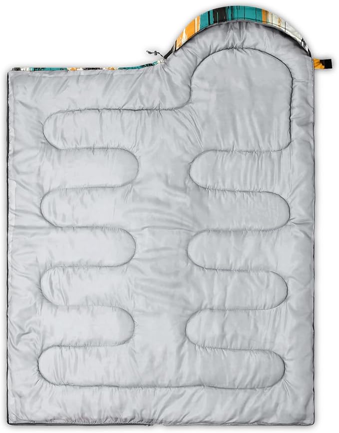 QOOMO Camping Sleeping Bags,3 Season Warm & Cool Weather,Lightweight,Waterproof Sleeping Bags for Adults & Kids,Traveling,and Outdoors,Camping Gear Equipment