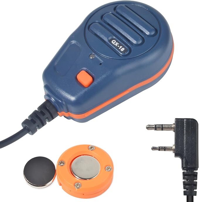 UAYESOK QX-18 HT Magnetic Mic 2 pin K Type for Kenwood Baofeng Retevis QuanSheng Pxton PUXING TYT WouXun Linton WEIERWEI Sanzuco Radioddity Arcshell BTECH Rapid TIDRADIO Samcom Ham Radios (Blue)