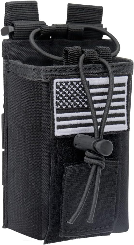 Tactical Radio Holster Case Molle Radio Pouch Military Heavy Case Accessories Radio Holder Duty Belt Holster Bag for Baofeng UV-5R BF-F8HP PRO UV-32 Two Way Radio Walkie Talkies Adjustable Storage