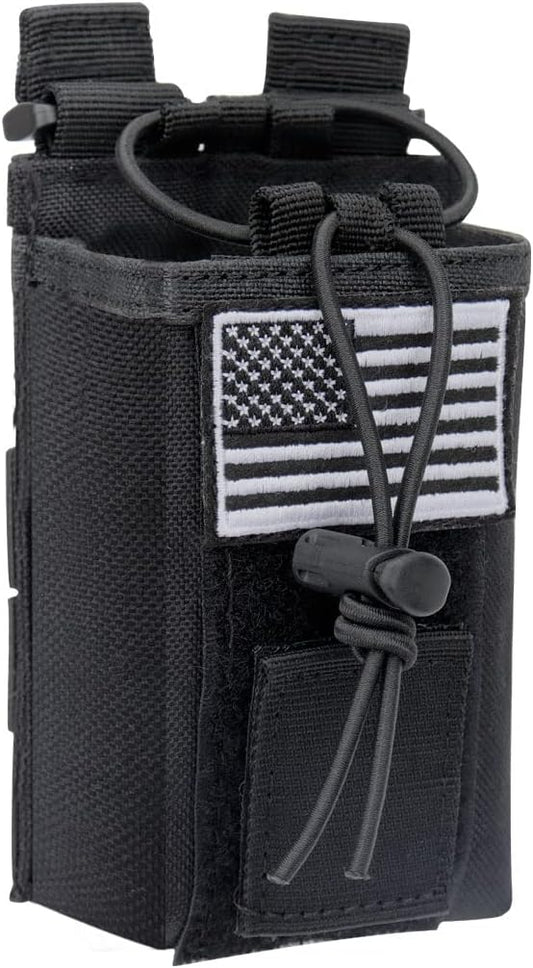 Tactical Radio Holster Case Molle Radio Pouch Military Heavy Case Accessories Radio Holder Duty Belt Holster Bag for Baofeng UV-5R BF-F8HP PRO UV-32 Two Way Radio Walkie Talkies Adjustable Storage