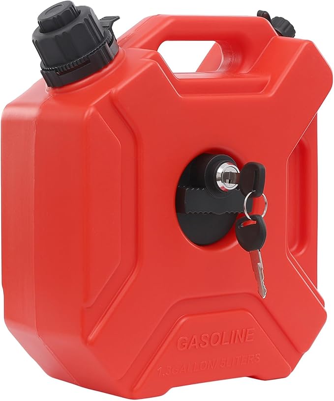 Transfer Tank Fits 5L/1.3 Gallon Storage Container With Spout and Lockable Bracket,11.81” x 9.84” x 4.72”