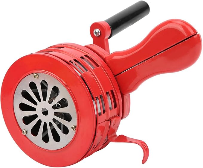 Zerodis Hand Crank Siren, Horns & Sirens Portable Manual Operated Metal Alarm Alarming Horn Emergency Safety Warning for Factories Schools Troops Disasters Hand Crank