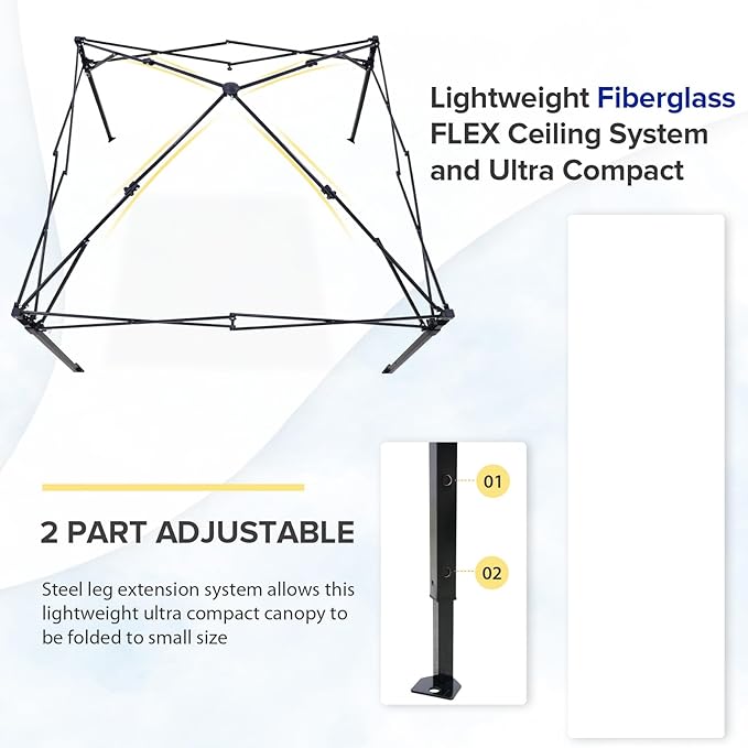 EAGLE PEAK Flex Compact 5x5 Pop-up Canopy Changing Room, Portable Privacy Dressing Room for Indoor Fashion Photoshoots, Camping, or Pool, White/Light Blue