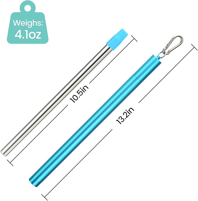 Sursip Portable Water Filter Straw Reusable Stainless Steel Outdoor Emergency Survival Gear for Camping & Hiking Travel Personal Water Purifier Filter Straw