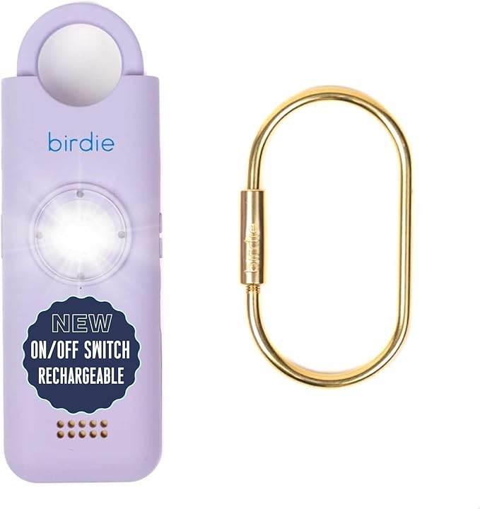 She’s Birdie 3.0 New Version – The Original Personal Safety Alarm for Women by Women–Loud Siren, Flash Light and Rechargeable Battery in a Variety of Colors (Lavender Purple)