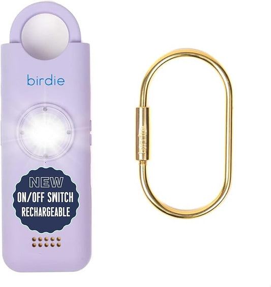 She’s Birdie 3.0 New Version – The Original Personal Safety Alarm for Women by Women–Loud Siren, Flash Light and Rechargeable Battery in a Variety of Colors (Lavender Purple)