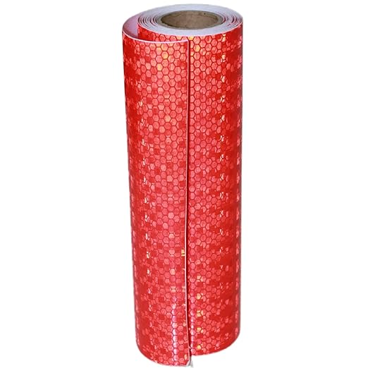 Reflective Tape Red Outdoor Waterproof 8 inch, High Visibility Industrial Marking Tape, Safety Adhesive Stickers (11 feet)