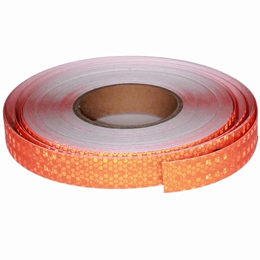 Industrial Reflective Tape Orange Outdoor Waterproof 1 inch Wide, High Visibility Safety Warning Reflector Sticker Strips (168 feet)