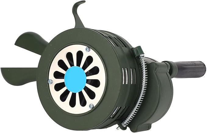 WALFRONT Manual Operated Hand Crank Siren Horn, Aluminum Alloy, 110dB Loud Alarm, Portable for Factories, Homes, Schools, Oil Depots