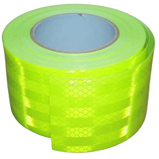Fluorescent Green Reflective Tape 3 inch Wide, Outdoor Waterproof Safety Caution Warning Adhesive Strips Tape (68 feet)