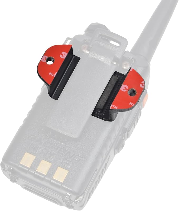 Universal Ham Radio Hanger Holder Mount with Adhesive Back, Pre Drill Holes with Self-Tapping Screw for Baofeng Midland Kenwood Motorola Talkabout Cobra CB Handheld Walkie-Talkie