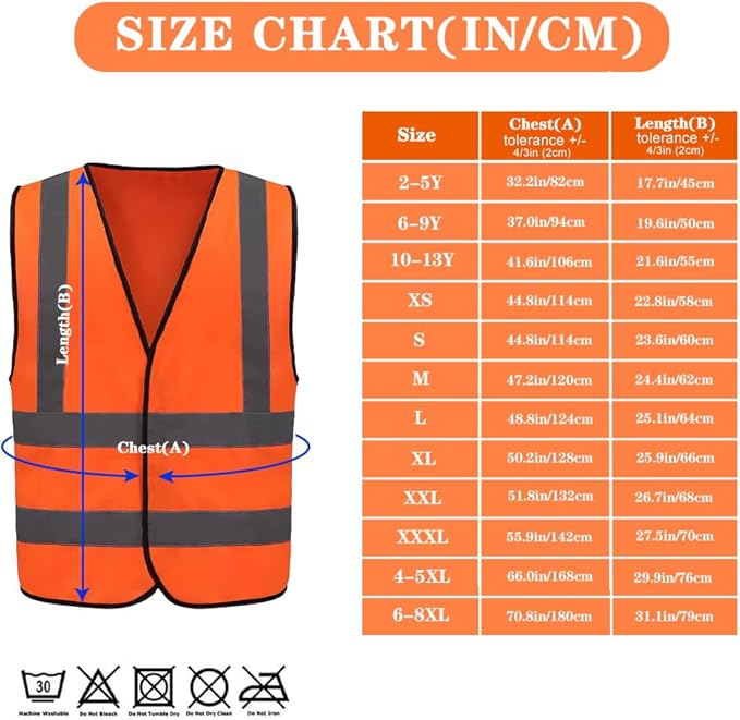 AYKRM 12 colour High visibility viz vest hi vis viz reflective work construction safety vest (XS-8XL)