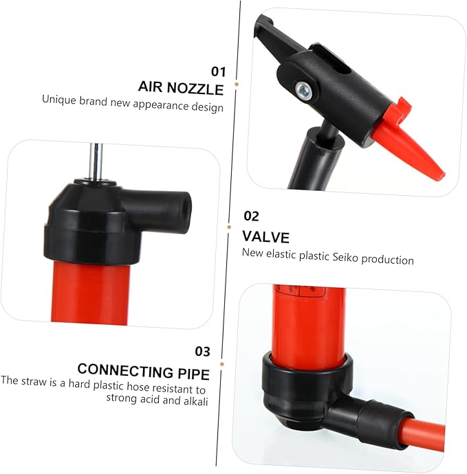 Generic Manual Car Fuel Transfer Pump with Ergonomic Grip Multi-use Oil Siphon for Gasoline Diesel Water and Light Oils Portable Hand Pump for Emergency Liquid Transfer in Vehicles and
