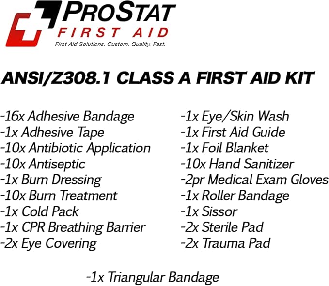 ANSI/OSHA Class A First Aid Kit – Workplace, Construction, Warehouse & Office – 74-Piece Emergency Medical Kit – OSHA/ANSI Z308.1-2021 Compliant – Hard Shell Case