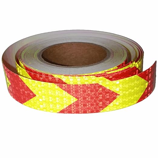 Reflective Tape Outdoor Waterproof 1 inch X 66 feet, High Visibility Hazard Conspicuity Warning Safety Industrial Marking Tape