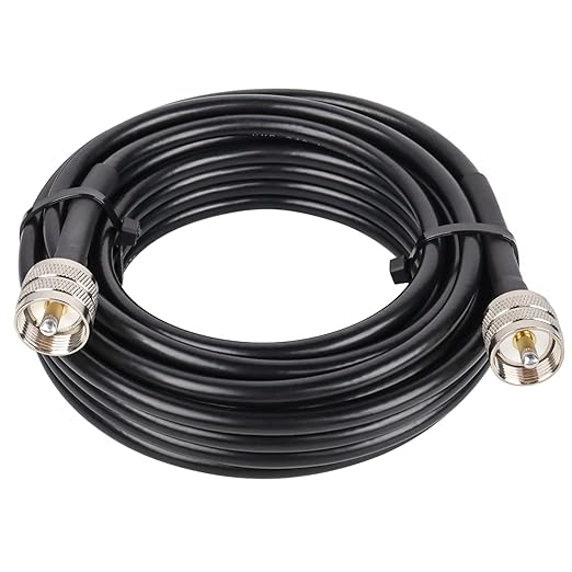 RG8x Coaxial Cable 18ft,CB Coax Cable 50 Ohm,UHF PL259 Male to Male Low Loss CB Antenna Extension for HAM Radio,VHF Radio,SWR Meter,Dummy Load,Antenna Analyzer