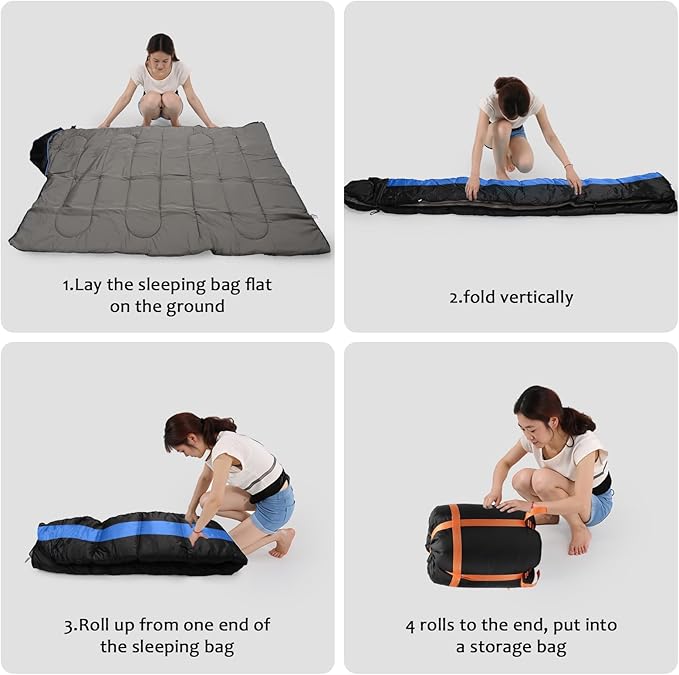 Heated Sleeping Bag for Adults, Electric Warm Bag with 3 Adjustable Heating Levels, USB Powered Heating Pads Adjustable Hood, 0 Degree Sleeping Bag Keep Warm for Cold Weather Camping Outdoor Hiking