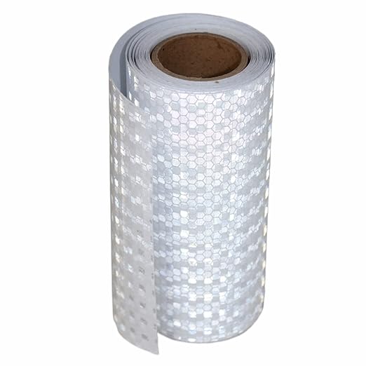 Non Fading Reflective Tape White 6 inch Wide, Outdoor Waterproof High Visibility Safety Warning Adhesive Stickers Strips (10 feet)