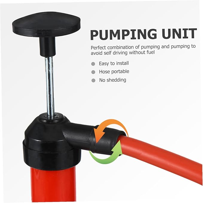 Generic Manual Car Fuel Transfer Pump with Ergonomic Grip Multi-use Oil Siphon for Gasoline Diesel Water and Light Oils Portable Hand Pump for Emergency Liquid Transfer in Vehicles and