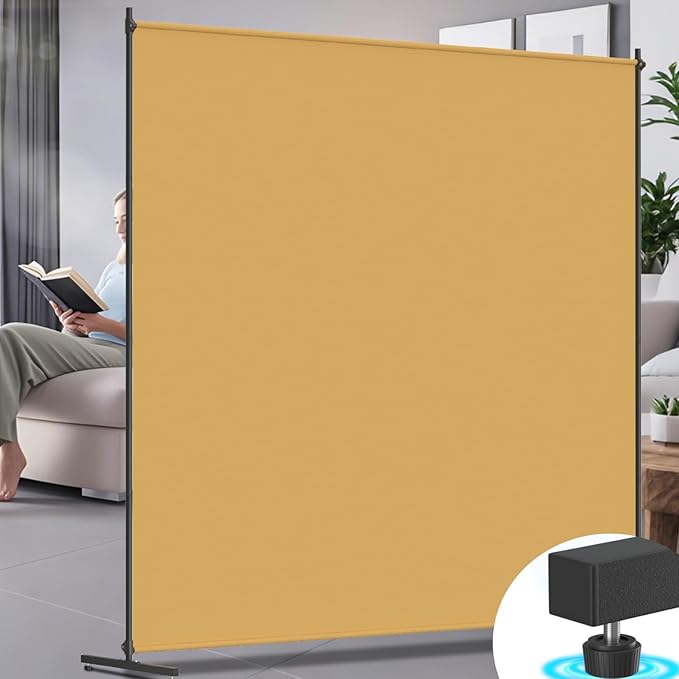 Room Divider, 72x72Inch Tall Single Panel Privacy Screen with Thickened Fabric,Portable Partition Wall for Room Separation,Freestanding Indoor Outdoor Room Separator,Khaki