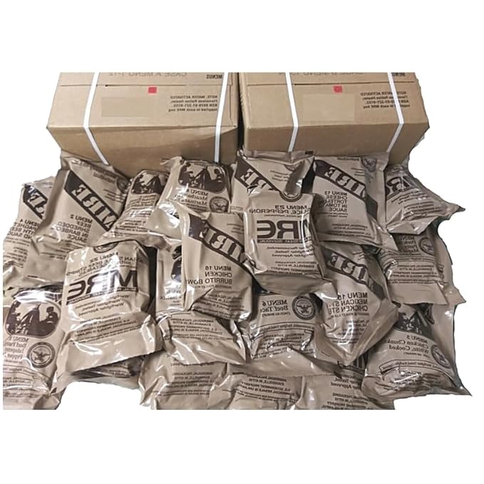 2026, 2027 insp. MRE Meals Ready to Eat A and B bundle cases. Genuine Military US surplus emergency food supply full box long shelf life for Camping, Outdoors, Hiking & Prepping