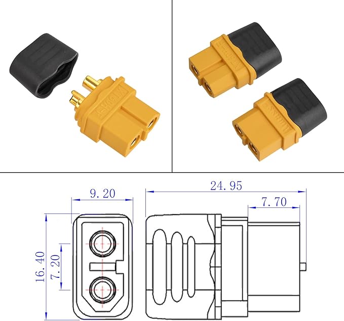 12AWG 10FT XT60 Solar Cable 2 10 25 35 50 75 100FT XT60 Extension Cable Solar Panel Connector to XT60 Connector for Portable Power Station (10FT)