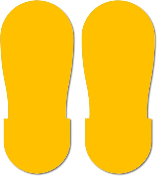 Mighty Line Big Footprints Floor Marking Tape for Safety, Caution, Warning, Heavy-Duty, Peel and Stick, Adhesive, Industrial Quality, 12" Long x 5" Wide, Yellow, Pack of 50