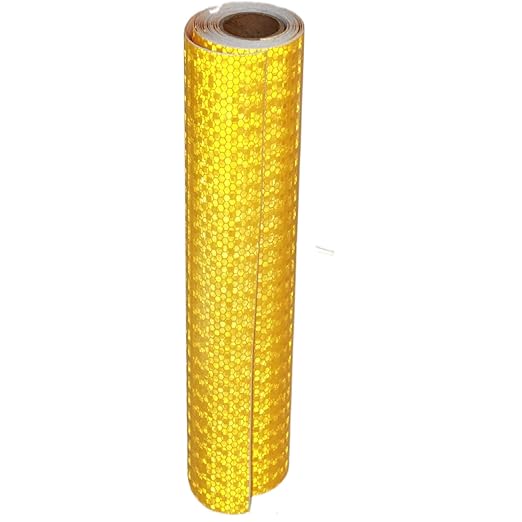 Yellow Reflective Tape Outdoor Waterproof 12 inch, High Visibility Warning Industrial Marking Tape, Safety Stickers (11 feet)