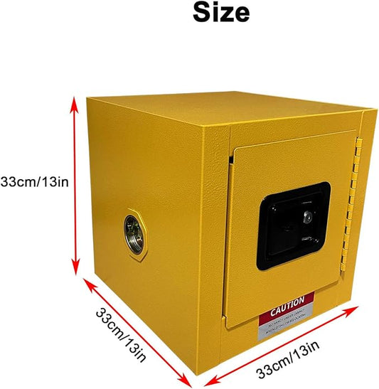 koxuyim Hazardous Storage Cabinets, Industry Safety Cabinet, Explosion Proof Cabinet Dangerous Goods Storage, Ultimate Safety Fireproof Hazardous Material Safety Box 13" D x 13" W x 13" H