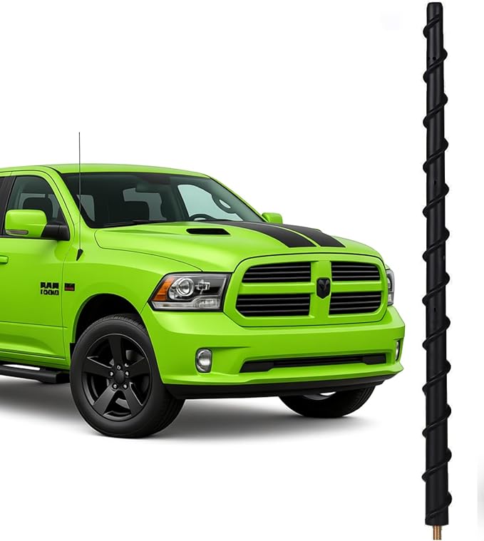 Antenna fits for Dodge Ram 1500 1990-2025 & Ford F150 1990-2025, 13 inches Spiril Rubber Antenna Replacement for Dodge RAM Truck Radio Accessories Enhanced Reception