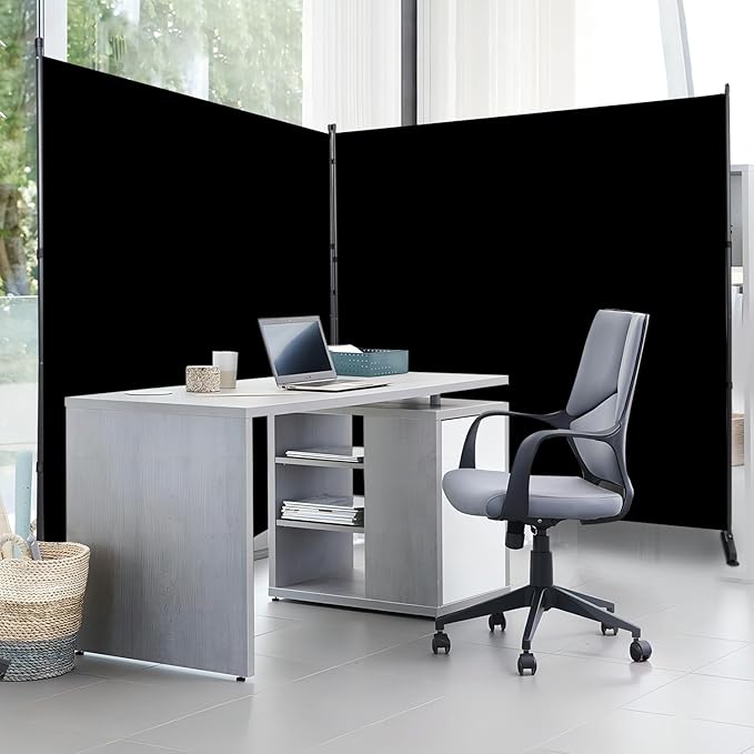 Room Divider 6FT 2 Panel Privacy Screen, 142'' Wide Fabric Indoor Room Divider Wall Divider for Room Separation, Portable Room Partitions and Dividers Freestanding Temporary Wall Room Separators