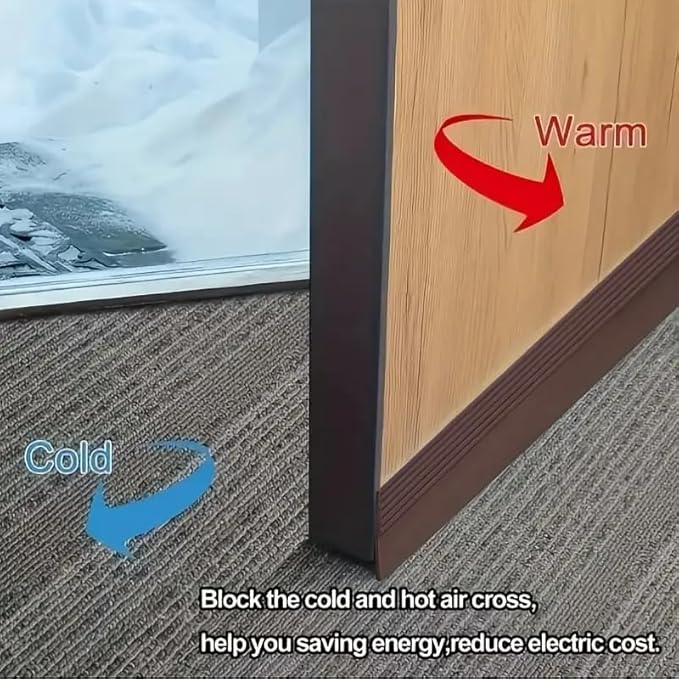 Premium Adjustable Door Bottom Seal Strip – Weatherproof & Noise-Reducing Draft Stopper | Adjustable Door Sweep for Energy Efficiency, Dust & Bug Protection(Black)