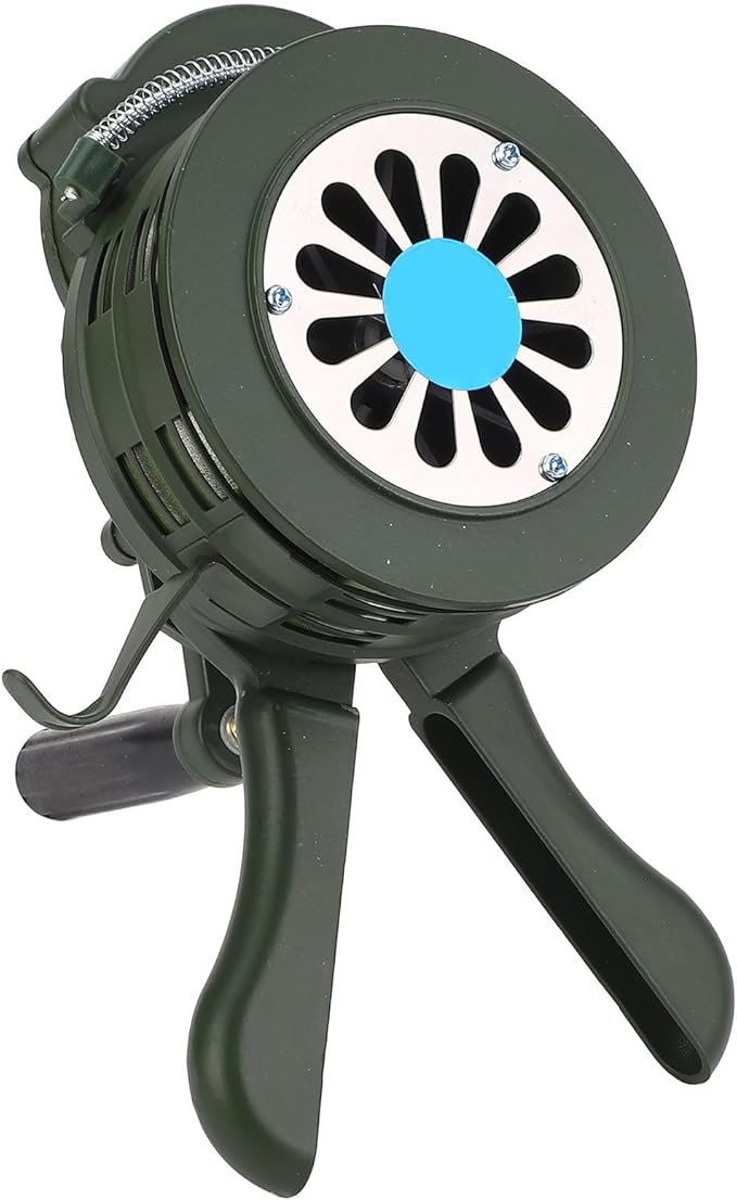 WALFRONT Manual Operated Hand Crank Siren Horn, Aluminum Alloy, 110dB Loud Alarm, Portable for Factories, Homes, Schools, Oil Depots