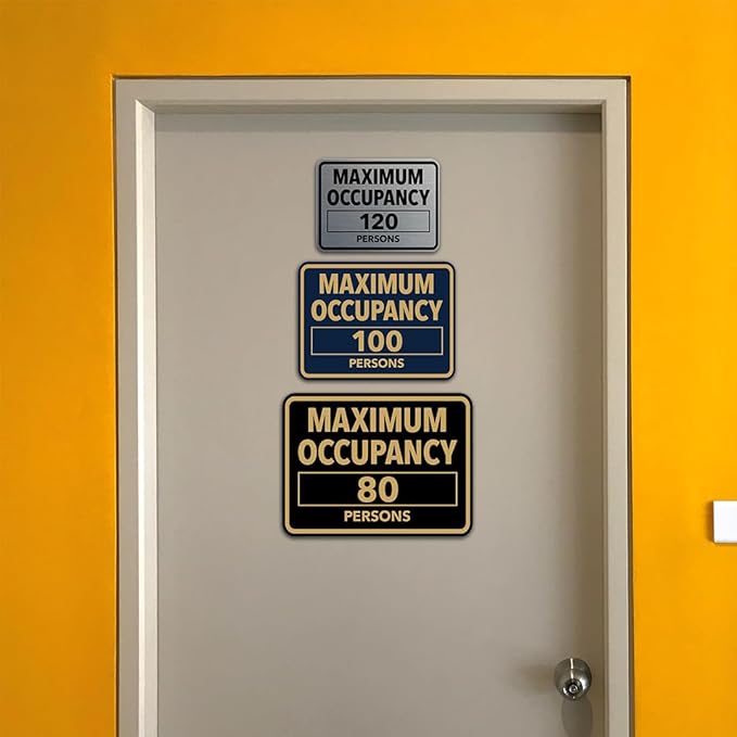 Signs ByLITA Classic Framed Custom Maximum Occupancy Personalizable Sign| Includes Foam Tape for Easy Installation | Commercial and Office Signs | Customized Text