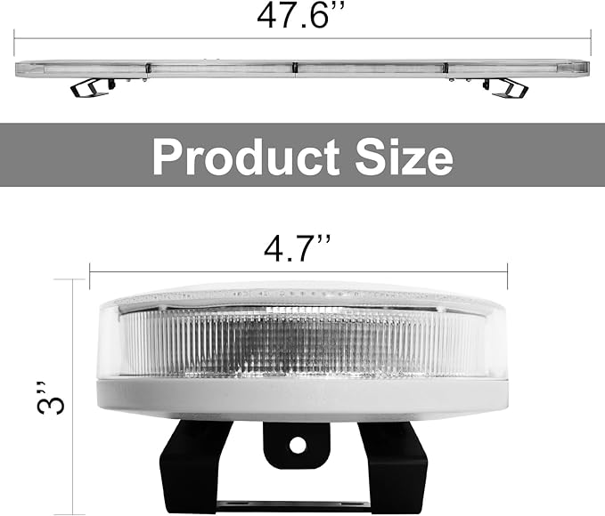 ASPL 48" High-Intensity LED Low Profile Roof Mount Emergency Warning Security Strobe Light Bar for Tow Truck Construction Vehicle /29 Flash Mode/Control Pannel/Take Down Alley Lights -Amber