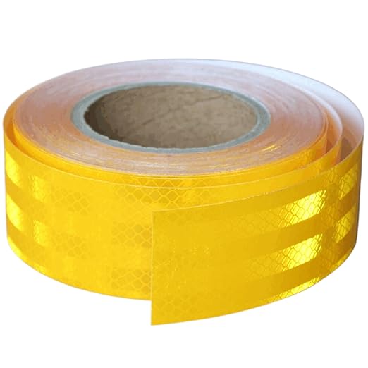 Yellow Reflective Tape 2 inch Wide for Trucks, Outdoor Waterproof High Visibility Safety Warning Reflector Sticker Strips (68 feet)