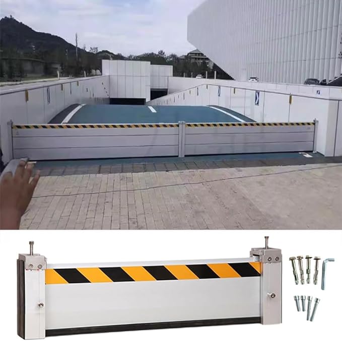 Reusable Aluminum Flood Barriers/Gates for Home Doors, 3/4/5/6/7/8/9/10/11/12/13ft Long Flood Prevention Barrier Water Stopper Shield for Outside/Indoor/Garage Door/Basement/Patio(H 0.6ft(20cm