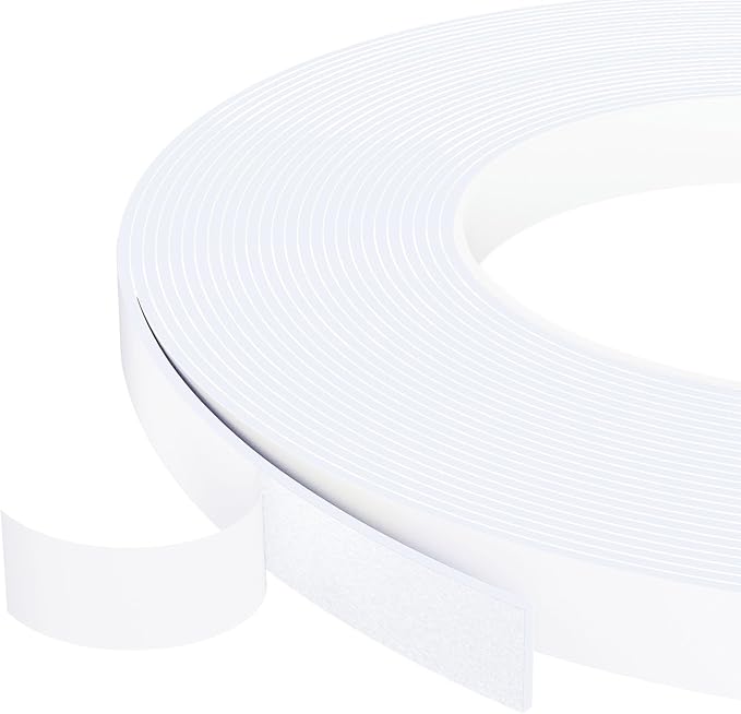 1/2 Inch Wide 1/17 Inch Thick White Window Sealing Tape,Weather Stripping Door Seal,Foam Insulation Tape,Single-Sided Self-Adhesive Foam Strips,33 Feet Long