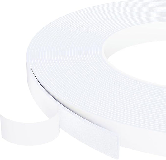 1/2 Inch Wide 1/17 Inch Thick White Window Sealing Tape,Weather Stripping Door Seal,Foam Insulation Tape,Single-Sided Self-Adhesive Foam Strips,33 Feet Long
