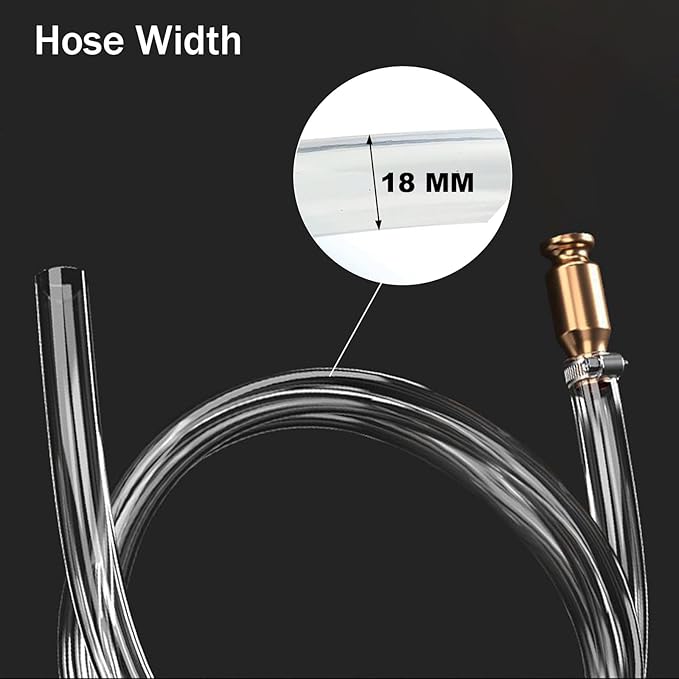 6FT Siphon Hose 1/2" Brass Valve - Fuel Transfer Hand Fuel Shaker Pump for Gasoline, Oil, Diesel, Liquid - High Flow 3.5 GPM for Fuel Transfer, Farm, Emergency