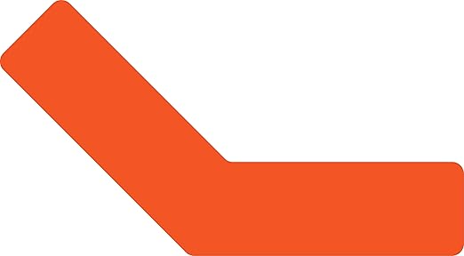 5S Location Marking 135° Angle- 6x6x2" Adhesive Laminated Durable 135 Degree Angle Shaped Floor Marker by Graphical Warehouse- Rounded Corners (25 Pack) (Orange)