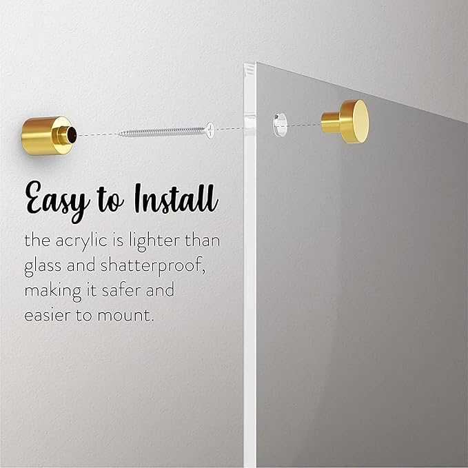 Acrylic Dry Erase Board for Wall with Stylish Border - Shipped Next Day, Made in USA, Non-Magnetic Whiteboard, Wall Mounted Board, Easy to Clean (Clear - 36x48)